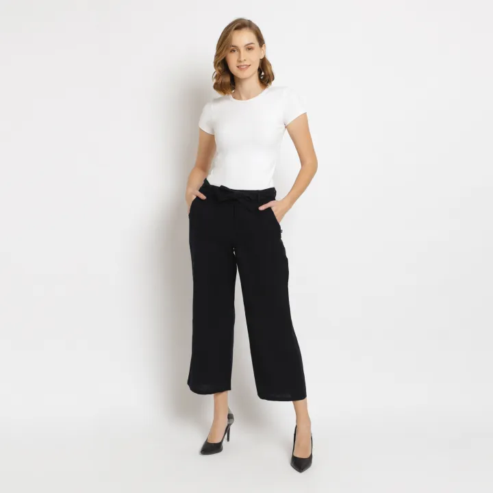 navy palazzo pants women's