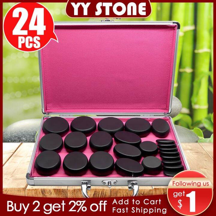 20pcs/set Hot Stone Massage Set Heater Box Relieve Stress Back Pain Health  Care