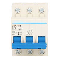 Miniature Circuit Breaker ตัวป้องกันไฟฟ้าลัดวงจร3ขั้ว20A Mini DIN Rail Mount Breaker 400V