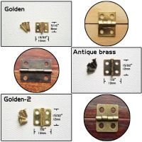 10/20/50 Sets Mini Antique Brass Golden Jewelry Chest Gift Wine Wood Music Box Case Hinge Dollhouse Door With Screw 8x10 12x13mm