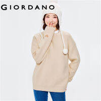 Giordanoผู้หญิง ทอผ้าดอกไม้ หัวใจอ้วนเสื้อสเวตเตอร์คอลูกเรือหลวม Free Shipping 13352813