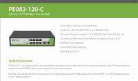 ZKTeco PE082-120-C POE Switch 8 ช่องสเปคเทพจาก ZK ส่งสัญญาณและไฟได้ไกลถึง 250ม.(สาย CAT6) ส่งกำลังไฟได้สูงถึง 30W ต่อช่อง