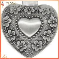 YESHE รูปหัวใจ กล่องเครื่องประดับโบราณ โลหะผสมอัลลอยด์ เงินสีเงิน กล่องใส่แหวน ที่มีคุณภาพสูง วินเทจ เล็กเล็กเล็กๆน้อยๆออแกไนเซอร์จัดเก็บหน้าอก สำหรับเครื่องประดับอัญมณี