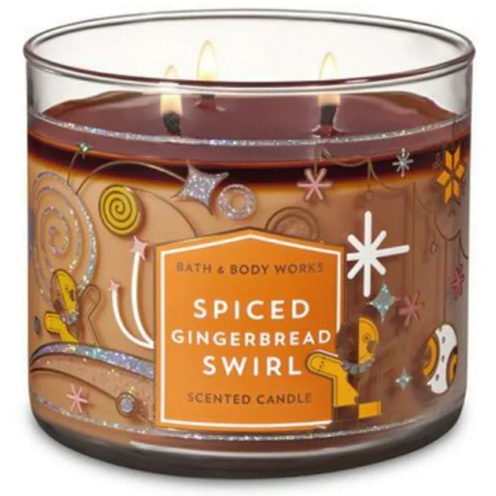 bath and body works spiced gingerbread swirl candle