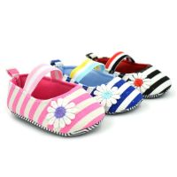 COD SDGREYRTYT Baby Girl Canvas Striped Soft Sole Infant Prewalker Shoes