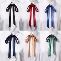 Thin Satin Bowtie Solid Color Simple Shirt Accessory Girl Ornament Women School Student Bowtie Vintage Elegant Ribbon Knot Nails Screws Fasteners