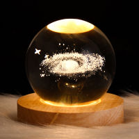 60mm 3D Moon Crystal Ball Night Light Glass Sphere Snow Globe Engraved Solar System Moon Astronomy Ball Home Decor Birthday Gift