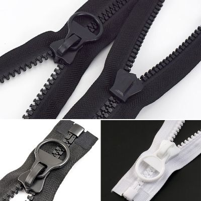 60-300cm 8# Resin Zippers Open End Long Zips For Down Jacket Coat Repair Kit Bag Tent Black White Closed Zippers Sewing Accessor Door Hardware Locks F