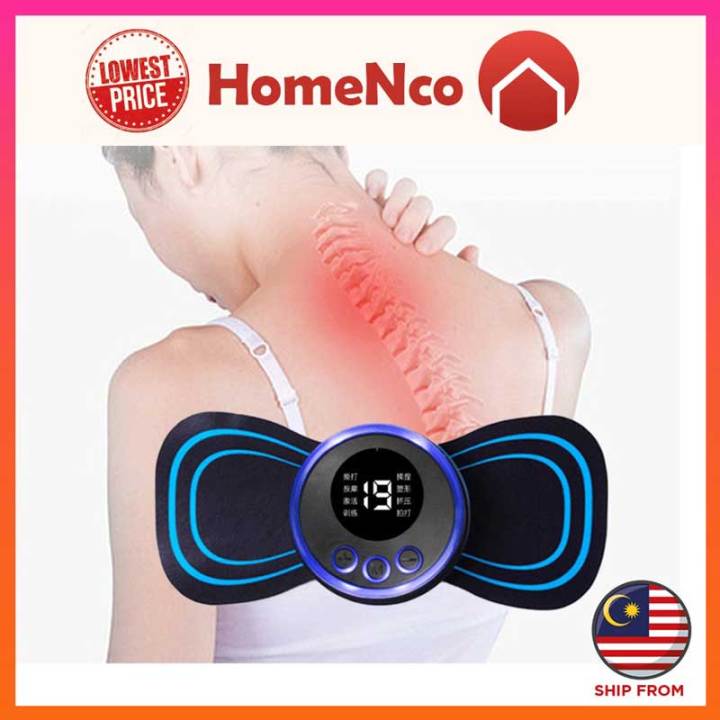 Cheap EMS Mini Portable Electric Pulse Neck Massager Cervical Back Muscle  Pain Relief Tool Shoulder Leg Body Massage Relax Cushion