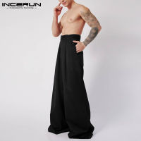 INCERUN 2021 Hot Sale Pantalones American Vintage Style Straight-leg Pants New Mens Casual Streetwear Solid color Trousers S-5XL