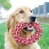 〖Love pets〗 Dog Toys Resistant To Bite Molars Golden Retriever Husky Big Dog Small and Medium Dog Relieve Boredom Rope Ring Pet Supplies