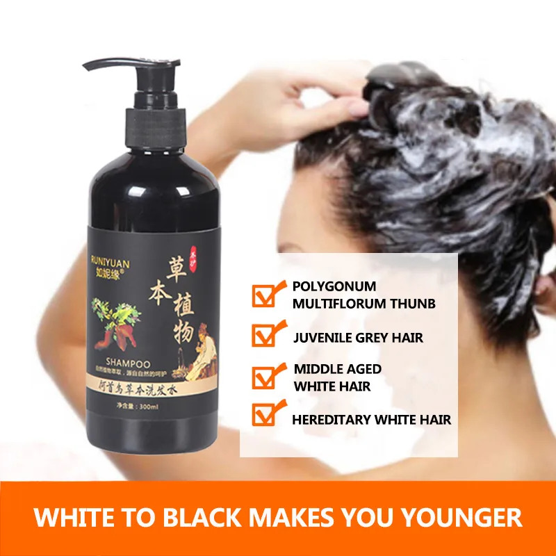 Ready Stock】 300ml Polygonum Multiflorum Shampoo White Hair Turns Black Herbal Natural Nourishing Hair Treatment Shampoo Ready Stock】 300ml Polygonum Multiflorum Shampoo White Hair Turns Black Herbal Natural Nourishing Hair Treatment Shampoo