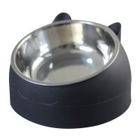 Pick Me Up Shop Cute Cat and Dog Bowl Protection Cervical Vertebra 15 Degree Oblique Mouth Pet Stainless Steel Food Bowls