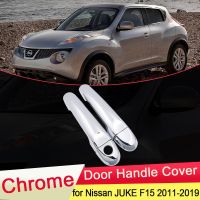 For Nissan JUKE F15 Infiniti ESQ 2010~2019 Chrome Door Handle Cover Catch Trim Set Car Cap Accessories 2011 2012 2013 2014 2015