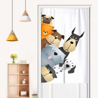 【YD】 Cartoon Door Curtain Dog Partition Kids Bedroom Entrance Hanging Half-Curtain