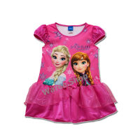 ชุดเดรสเด็ก กระโปรงผ้ามัน ชุดกระโปรง ชุดเจ้าหญิง เด็กหญิง Frozen (Disney Princess) ชุดเด็กหญิง ลิขสิทธิ์แท้
