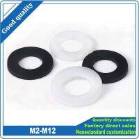 ✢❦♝ 100pcs M2 M2.5 M3 M4 M5 M6 M8 M10 M12 White Black Plastic Nylon Flat Washer Plain Spacer Insulation Gasket Ring For Screw Bolt