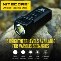 NITECORE ไฟฉายไฟชาร์จusb พวงกุญแจ EDC Led ขนาดเล็กไฟแบตเตอรี่ในตัวกระเป๋าปีนเขาสายชาร์จ USB