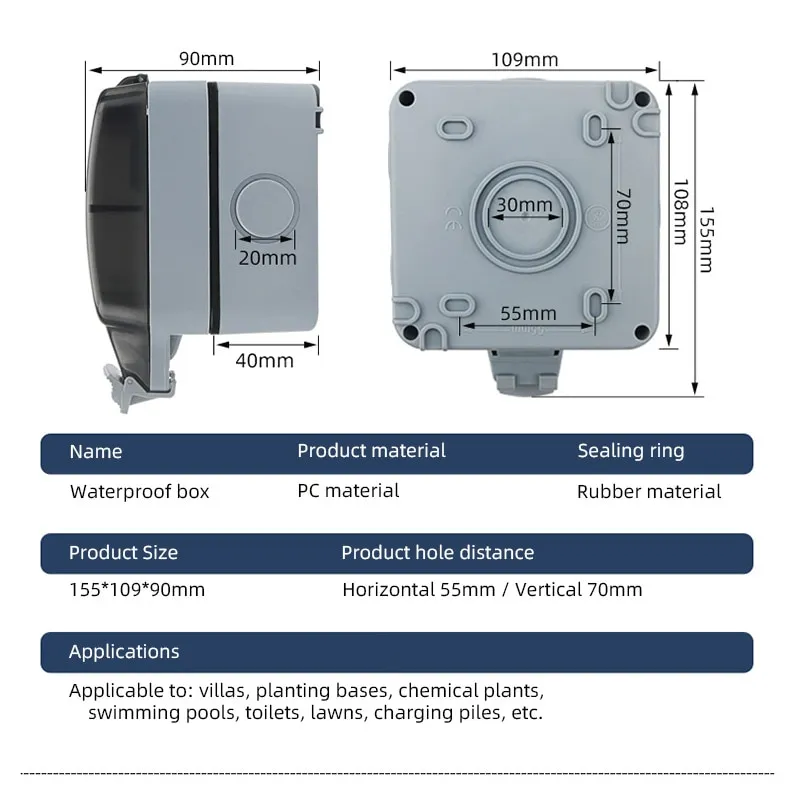 Avoir Tuya Zigbee Wall Power Outlet White Ip66 Wifi Smart Outdoor