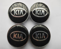 อุปกรณ์แต่งรถ4ชิ้น60มมยางพวงมาลัยรถ KIA ฝาครอบดุมฝาครอบสติกเกอร์ตรารถยนต์ฝาครอบขอบล้อ