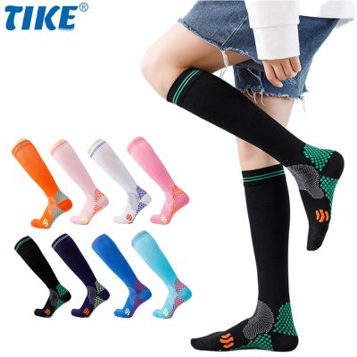 TIKE 1 Pair Compression Socks Women Men 30 MmHg Comfortable Anti Fatigue Athletic Nylon Medical Nursing Sport Running Stockings