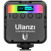 Ulanzi VL49 RGB Full Color LED Video Light 2500K-9000K 800LUX Magnetic Mini Fill Light Extend 3 Cold Shoe 2000mAh Type-c Port