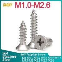 M1 M1.2 M1.4 M1.5 M1.6 M1.7 M1.8 M2 M2.2 M2.3 M2.6 304 Stainless Steel Phillips Recessed Countersunk Head Self Tapping Screw Nails Screws  Fasteners