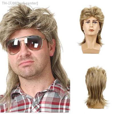 Long Curly Synthetic Wigs Black Blonde Wig for Men Cosplay Wigs Male Curly Hair Fluffy Nightclub Bar Wig [ Hot sell ] tool center