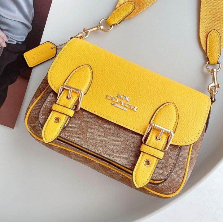 J2S Coach C6781 Lucy Crossbody in Khaki Signature Coated Canvas and