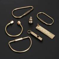 【cw】 1PC Portable Unique Brass Keychain Creative Whistle Ruler Buckles Key Ring Jewelry Pendant Accessories Home DIY Craft Tools ！