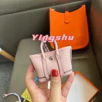 New Arrival Bag Charm Mini Bag Pendant Cow Leather Handbag Ornament Keychains Handmade Charms Bags Airpod Earphone Case