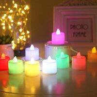 3Pcs/Pack Flameless Christmas LED CandleWedding Battery LED Candle LightMulticolor Tea Light Lamp