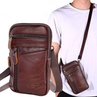 【CW】 Men  39;s Leather Waist Packs Fashion Male Shoulder Crossbody Small Chest Pack