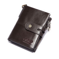100 Cowhide Leather Men Wallets Premium Short RFID Blocking Card Holder Multi-Card Money Bag Male Luxury Clutch Portefeuille