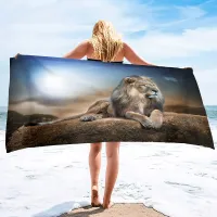 Lion Beach Towel Microfiber Beach Towels for Adults Sand Free Beach Towel Quick Dry Large Beach Towel for SwimmingBath Camping