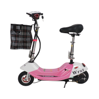 สกู๊ตเตอร์ไฟฟ้า สกุตเตอร์ สีชมพู-ขาว E-Scooter รุ่น ES DOLPHIN น่ารักสดใสพร้อมไฟหน้าและไฟเลี้ยวเพิ่มความปลอดภัย สกูตเตอร์ไฟฟ้าพับเก็บได้