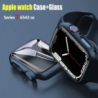 Glass Case Accessories For iWatch7 6 5 4 3 SE Bumper Screen Protector Cover For Apple Watch Band 44mm 40mm 38mm 42mm 41mm 45mm