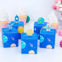 Space Astronaut Gift Bags Favor Boxes Candy Wrapping Brithday Party Supplies Spaceman For Kids Birthday Decor Paper Rocket Earth Gift Wrapping  Bags