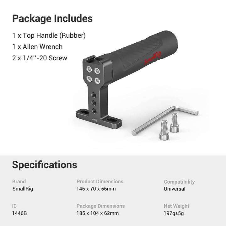 smallrig-ที่จับกล้องด้านบนพร้อมฐานรองเท้าเย็นด้านบนสำหรับกรงกล้อง-dslr-ยางกล้องวิดีโอ1446