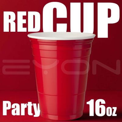 แก้ว Red Cup แก้วแดง ขนาด 16 oz แก้วงานเลี้ยง งานปาร์ตี้ สีแดง American Party