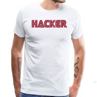 Hacker Men Tops &amp; Tees Geek Mens Tshirt Computer Lover Shirts Custom Simple Letter Print Cotton Fabric Clothes Swag T-Shirt