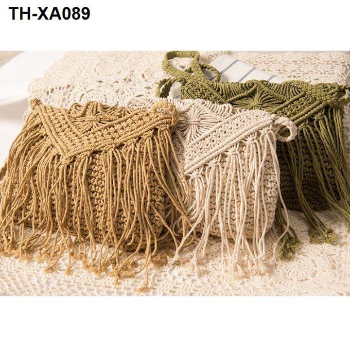 ใหม่-tassel-messenger-shoulder-cotton-woven-beach