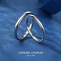 s999 Concise Couples แหวนคู่รักเงินแท้ 99.9% แบบเรียบง่าย  ใส่สบาย เป็นมิตรกับผิว สามารถปรับขนาดได้