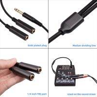 【YF】 6.35 mm Male to 2 Female Adapter Cable Stereo Audio Cord Splitter 6.35mm Plug Dual Jack Y