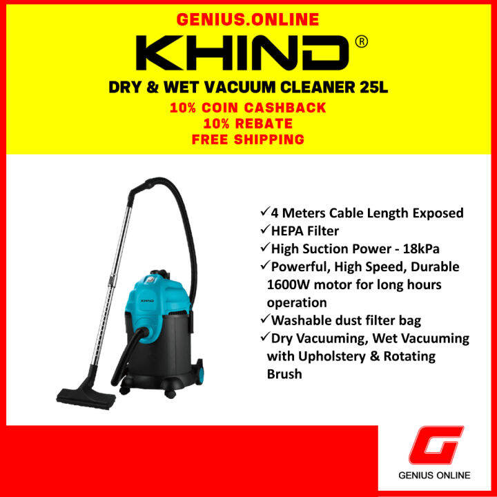 Khind 2 in 1 Dry Wet Vacuum Cleaner 25L VC3666 Midea Vacuum Cleaner 1L