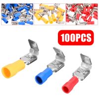 【DT】 hot  100PCS/Pack Piggyback Spade Crimp Connector Terminal 0.5-6.0mm2 Square 10-22AWG PVC Insulated Crimp Terminals Set