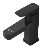 1Set Kitchen Sink Faucet Touch LED Digital Display Temperature Control Smart Black