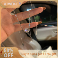 【XTWLKJ】 สร้อยคอดาวเคราะห์แวววาวสำหรับผู้หญิงจี้คริสตัลสีเงินสร้อยคอแบบติดไหปลาร้าสร้อยคอแฟชั่นอินเทรนด์สำหรับงานเลี้ยงของขวัญ