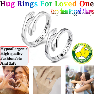 Adjustable Sliver Gifts Open Finger Unisex Love Ring Hug