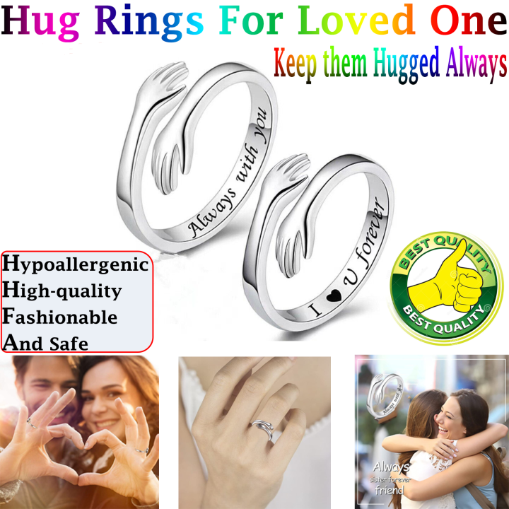 adjustable-sliver-gifts-open-finger-unisex-love-ring-hug